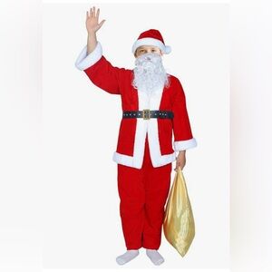 Kids Deluxe Santa Costume Set - Red and Gold